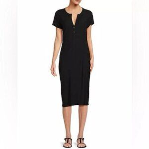 Standard James Perse Black V-Neck Tshirt Midi Dress Size 2